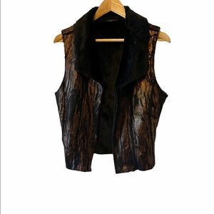 NIKKYCOLLECTION Copper Metallic FauxFur Lined Vest